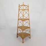 Rattan corner shelf
