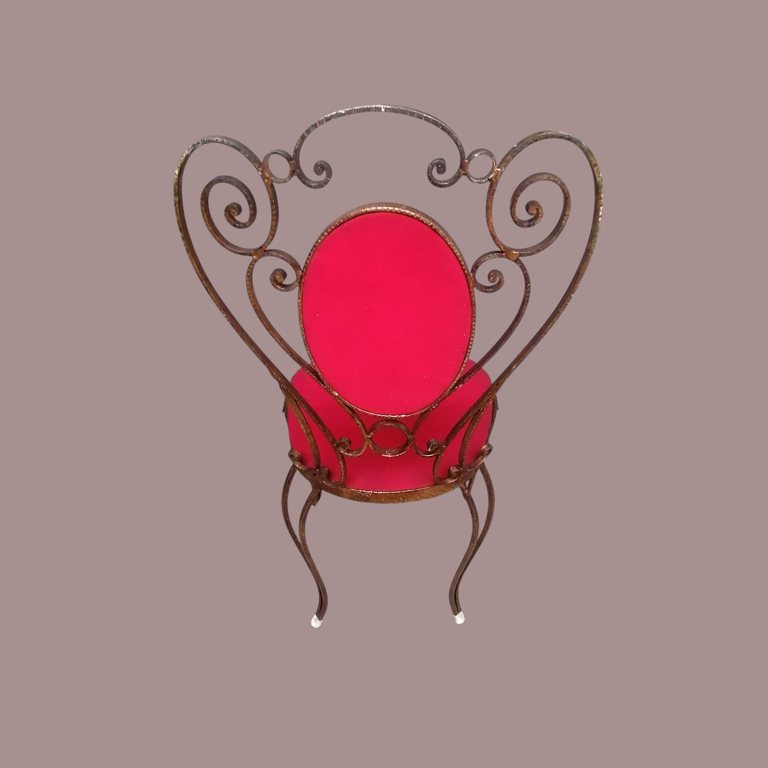 Set specchiera più sedia tutto in ferro battuto design Pierluigi Colli