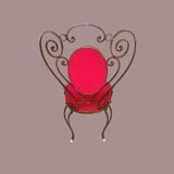 Set specchiera più sedia tutto in ferro battuto design Pierluigi Colli