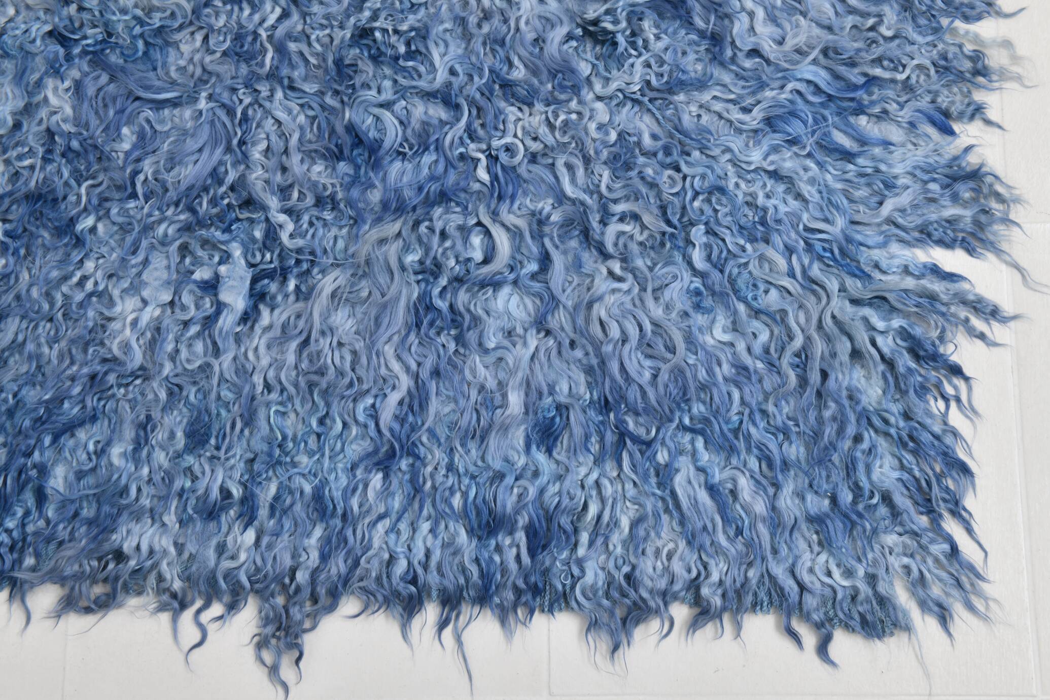 3x9 Blue %100 Wool Kilim Runner Rug, 98x282Cm
