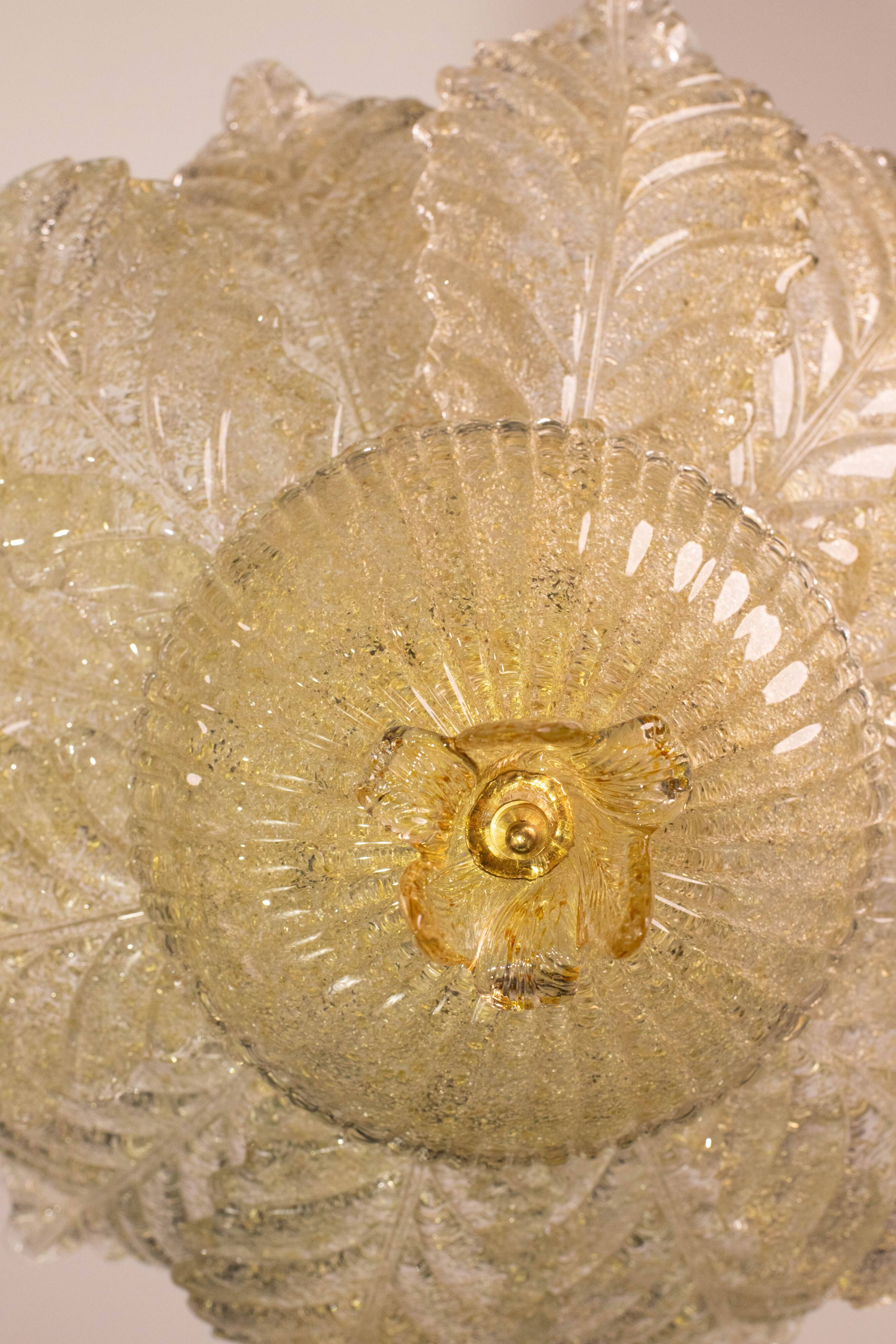 Portofino, Murano Glass Gold\Orange Ceiling Light or Flush Mount, 1970s