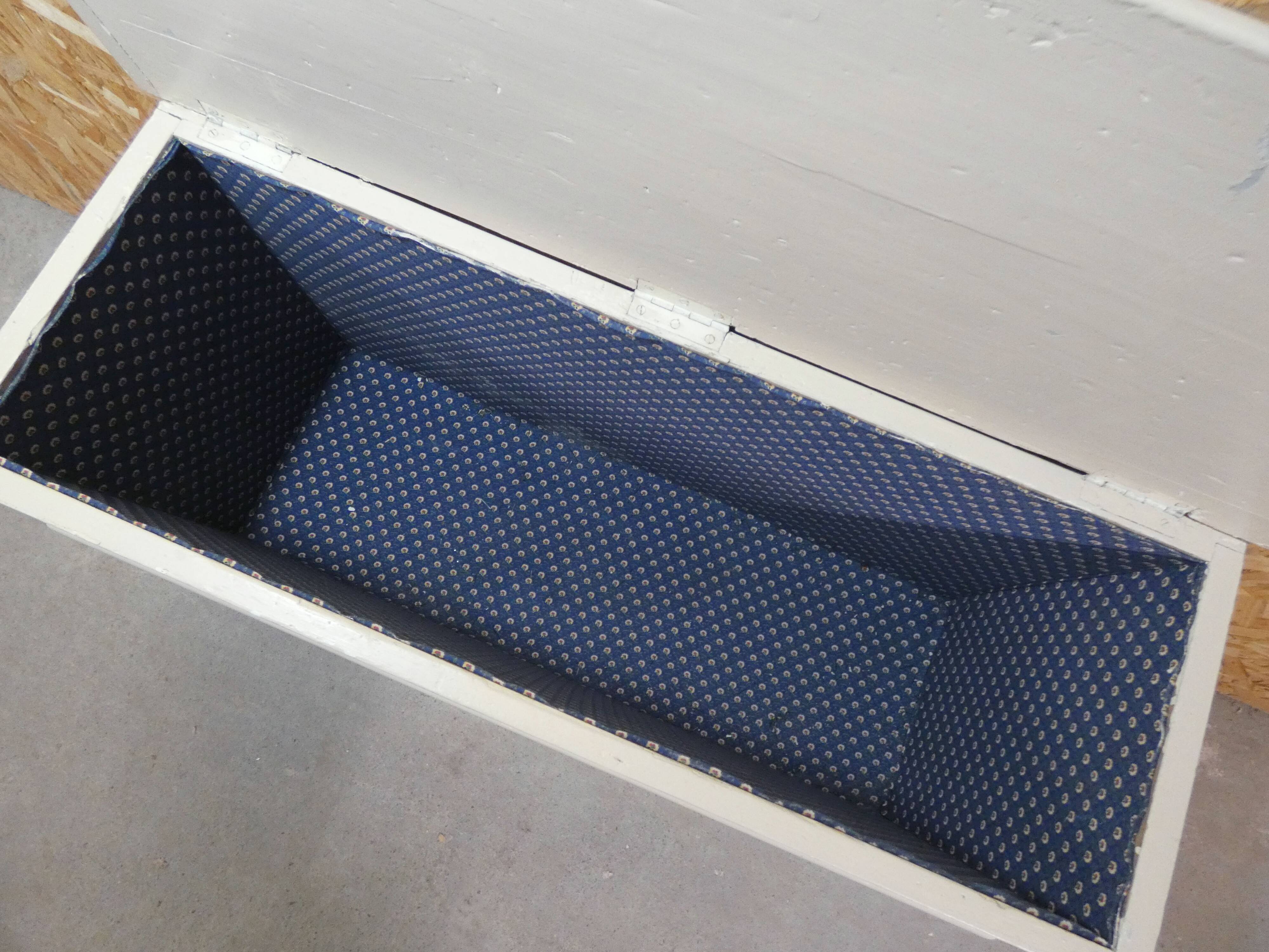 old solid wood bench chest