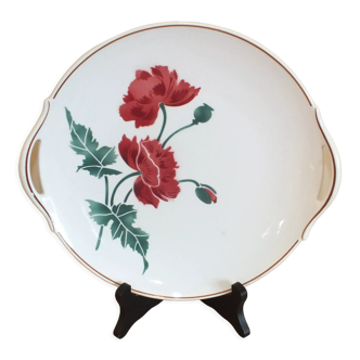 Vintage pie dish HBCM Creil Montereau décor Luxeuil