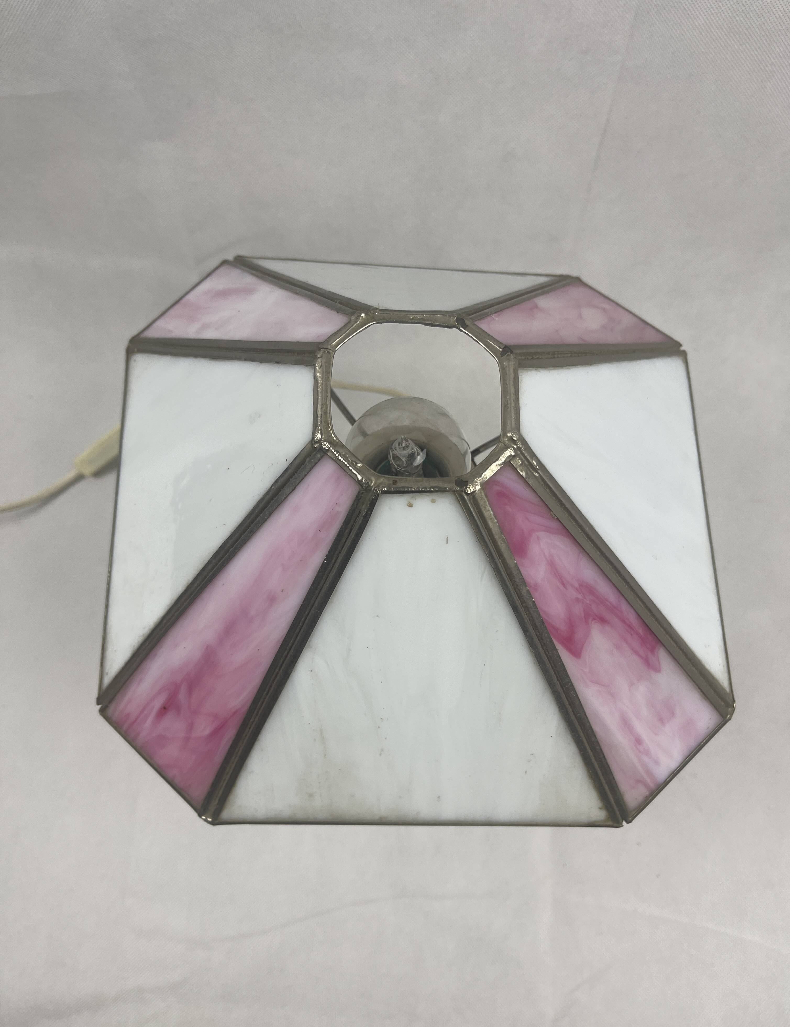 White and pink glass paste lamp