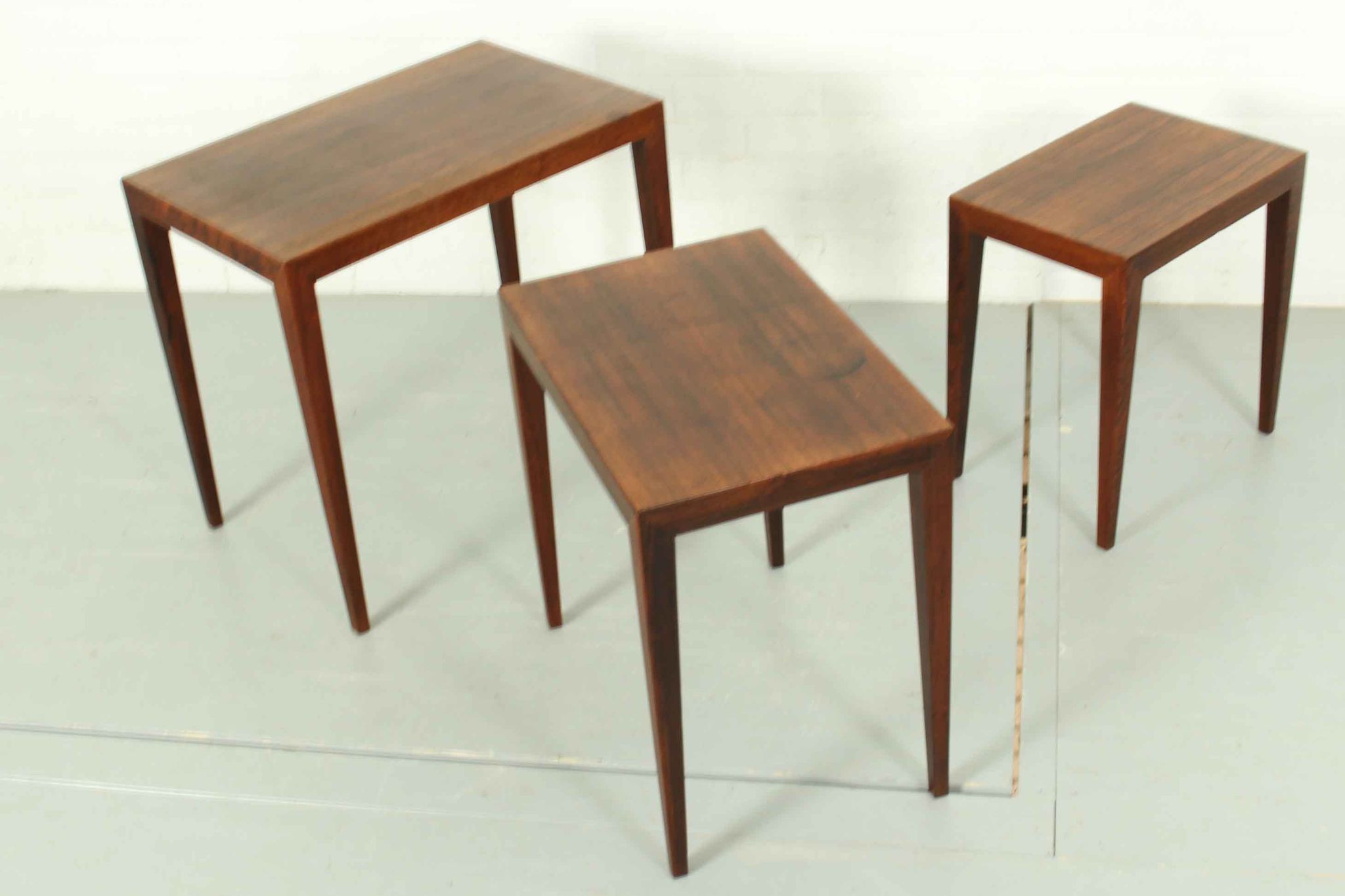 Tables gigognes en palissandre par bovenkamp Severin Hansen modèle 163 , 1960
