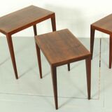 Severin Hansen model 163 rosewood nesting tables by Bovenkamp, 1960