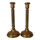 Pair of old brass candle holders