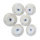 Lot de 6 assiettes plates en faience decor bleuets