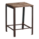 Vintage industrial stool made of pine wood and iron – Central Europe, around 1950