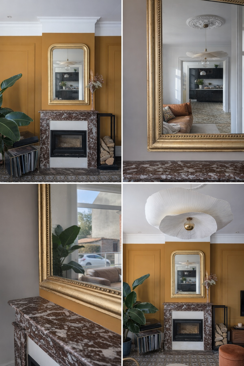 Large antique gilded mirror.