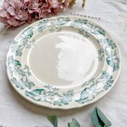 Antique round dish from Terre de Fer "Lilac" – Longchamp 19th century