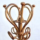 Vintage Bamboo and Rattan Parrot Coat Rack, 1960s