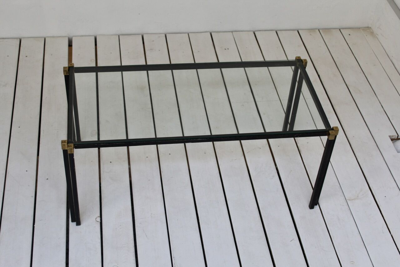 Metal and glass coffee table 1970