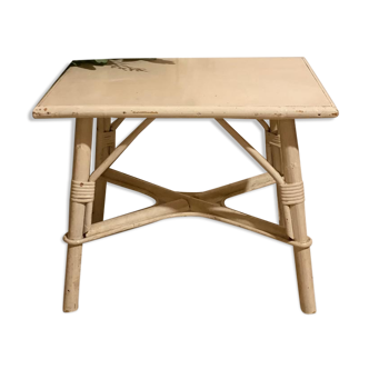 Rattan side table