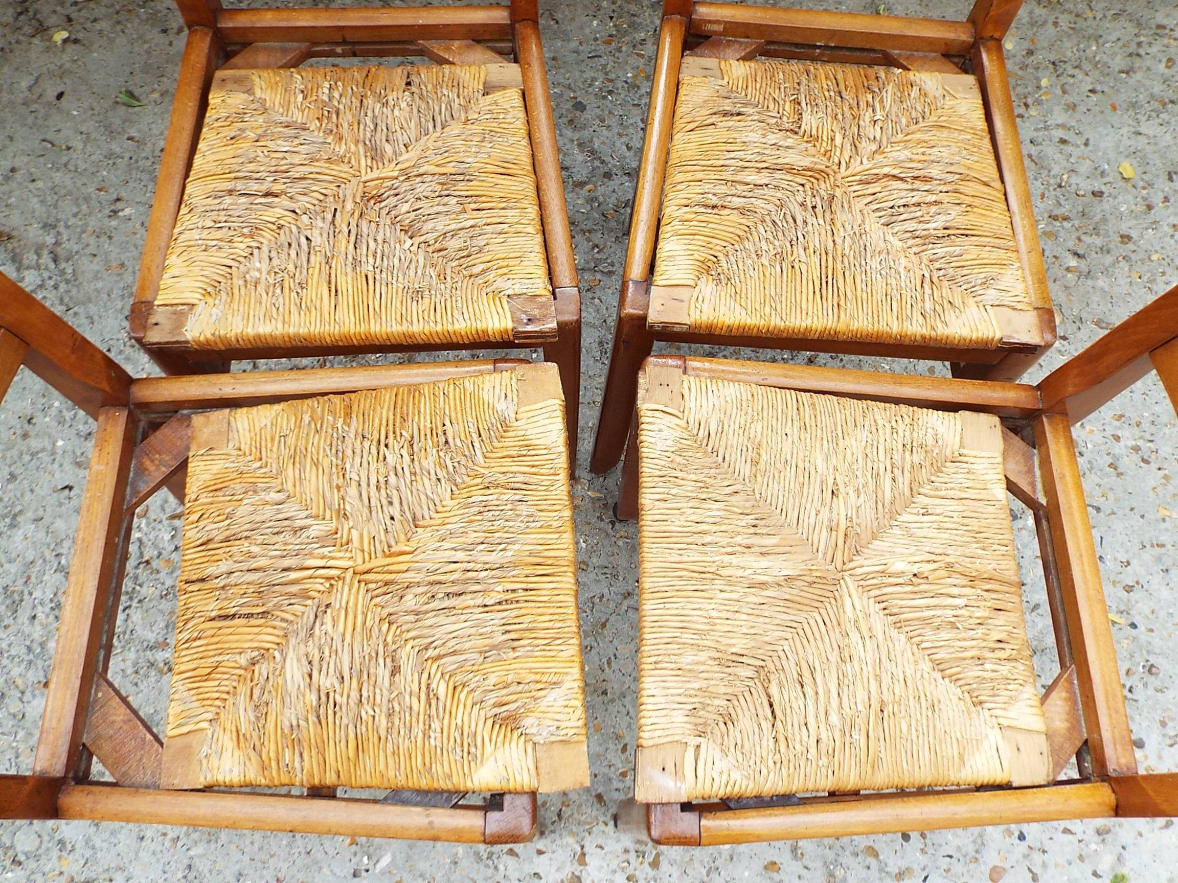 4 straw chairs