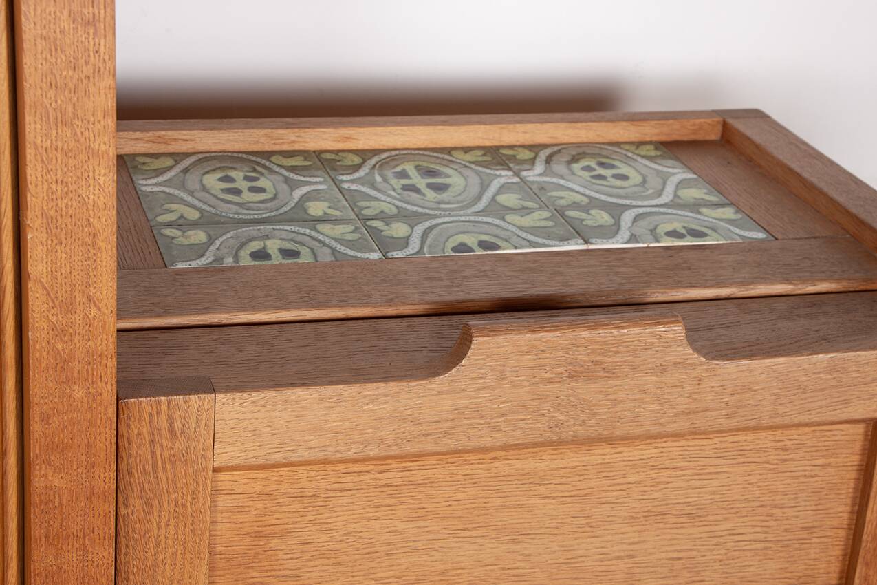 Solid oak buffet and faience, Guillerme and Chambron for your home,