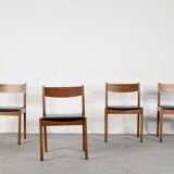 Set Of 4 Midcentury Danish Style Teak Chairs.