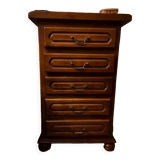 Commode chiffonier 5 tiroirs en merisier