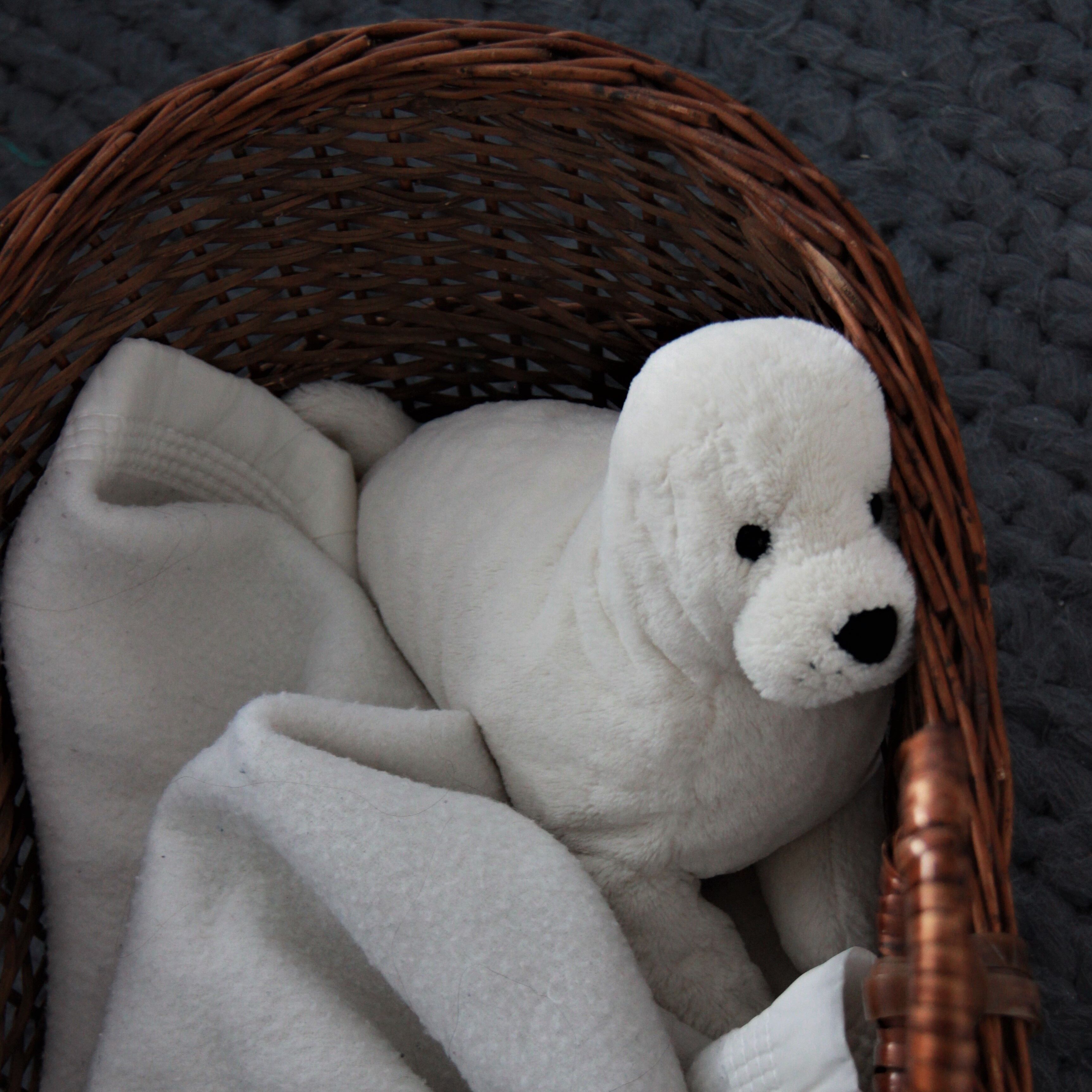 Brown rattan bassinet