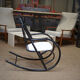 Rocking chair in black lacquered metal 1970