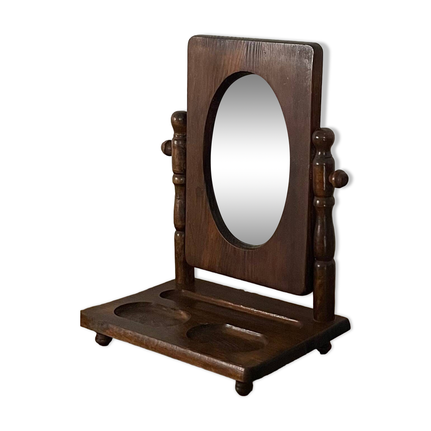 Wooden table mirror