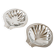 Pair of shell-shaped stainless steel catchalls, design, 1970