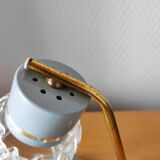 Mid-Century glass and brass lamp