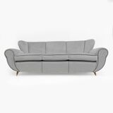 Attributed Guglielmo Ulrich Art Deco Italian Velvet Sofa, 1940s