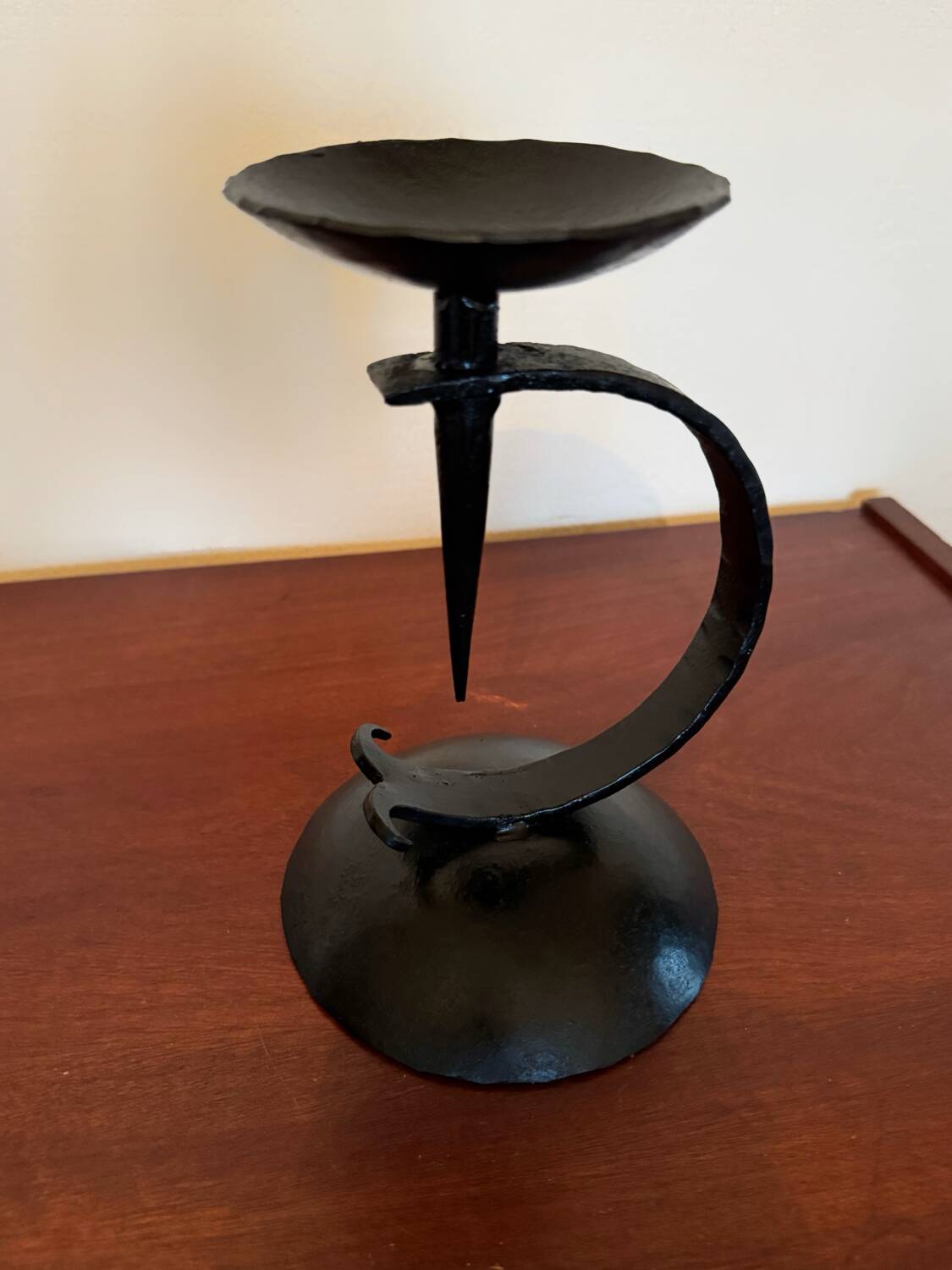 Brutalist wrought iron candle holder from the 60s