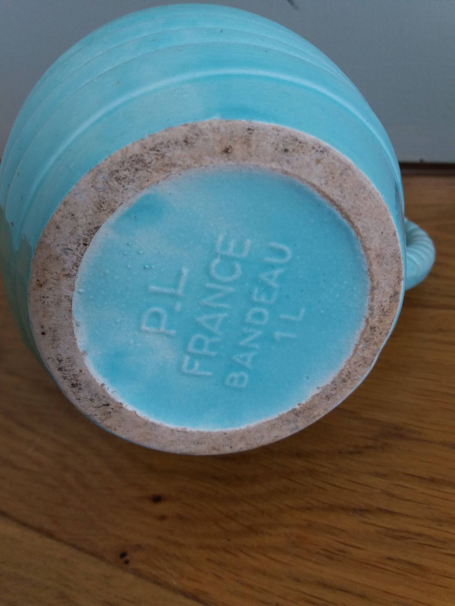 Poet Laval light blue slip pitcher