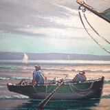 Oil on canvas boats