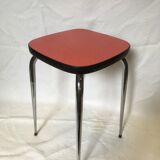 Vintage stool in red formica chrome feet