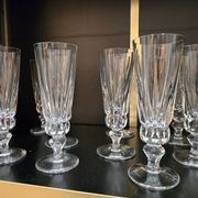 12 Saint-Louis Guernesey model champagne flutes in cut crystal