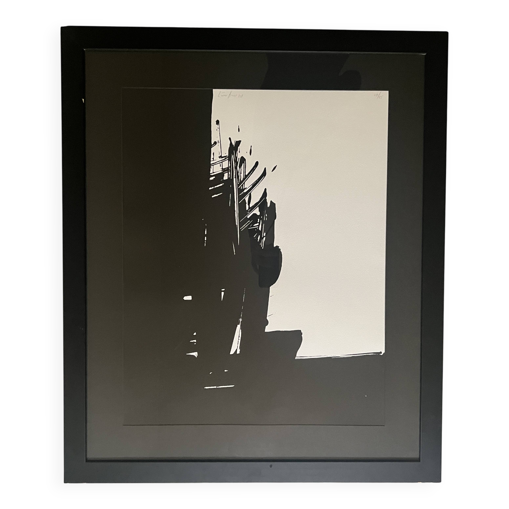 Abstract glass art by A. Marfaing, numbered and signed by hand.