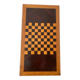 Grand plateau vintage de jeu de dame en bois