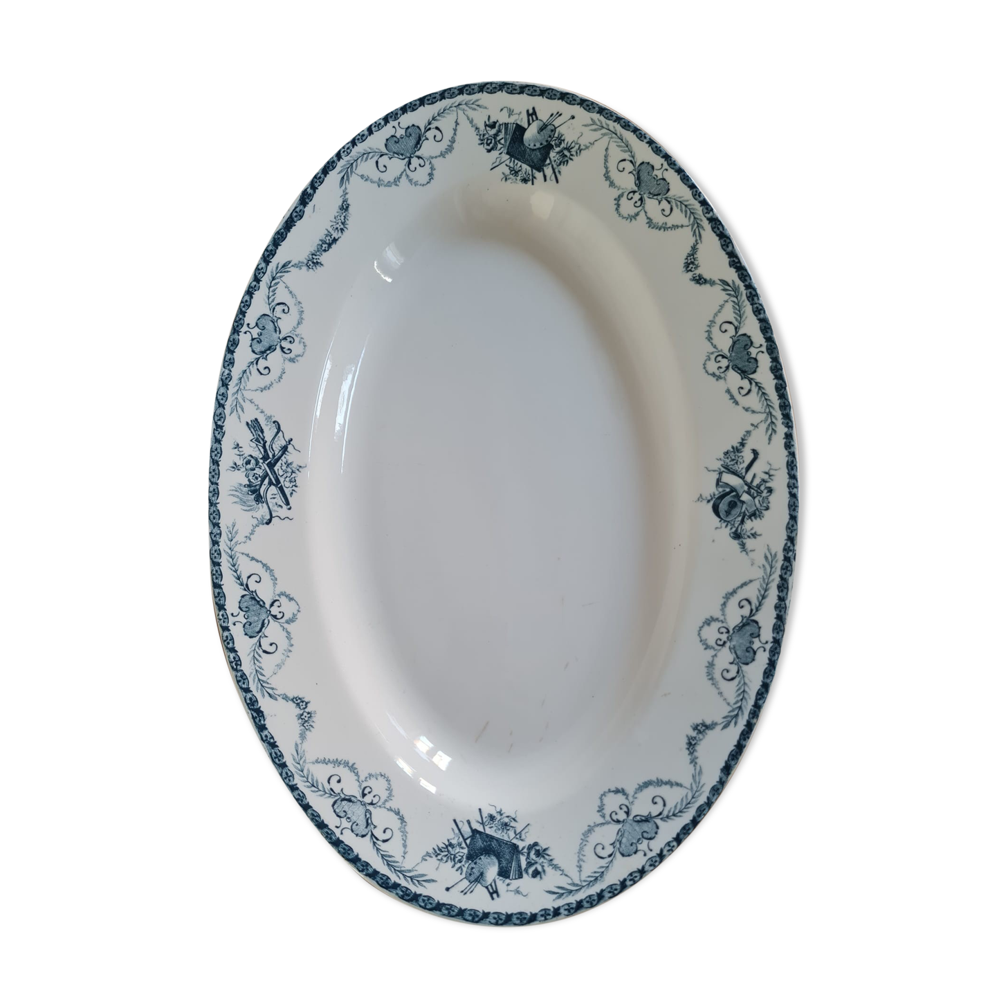 serving dish oval iron earth Longwy