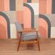 Grey wool armchair, 1960