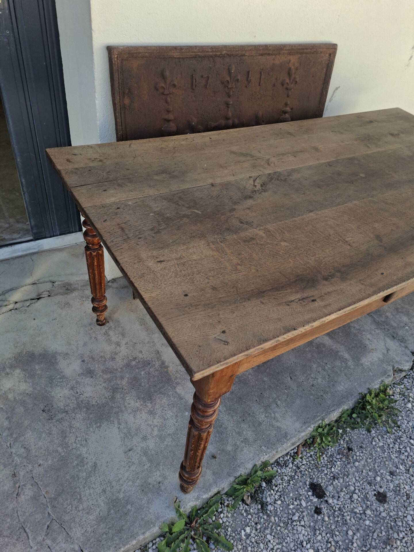 Table de ferme, bistrot, rustique en chêne massif
