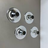 Silver disc wall lamps by Charlotte Perriand, Germany, 1970s, set of 4