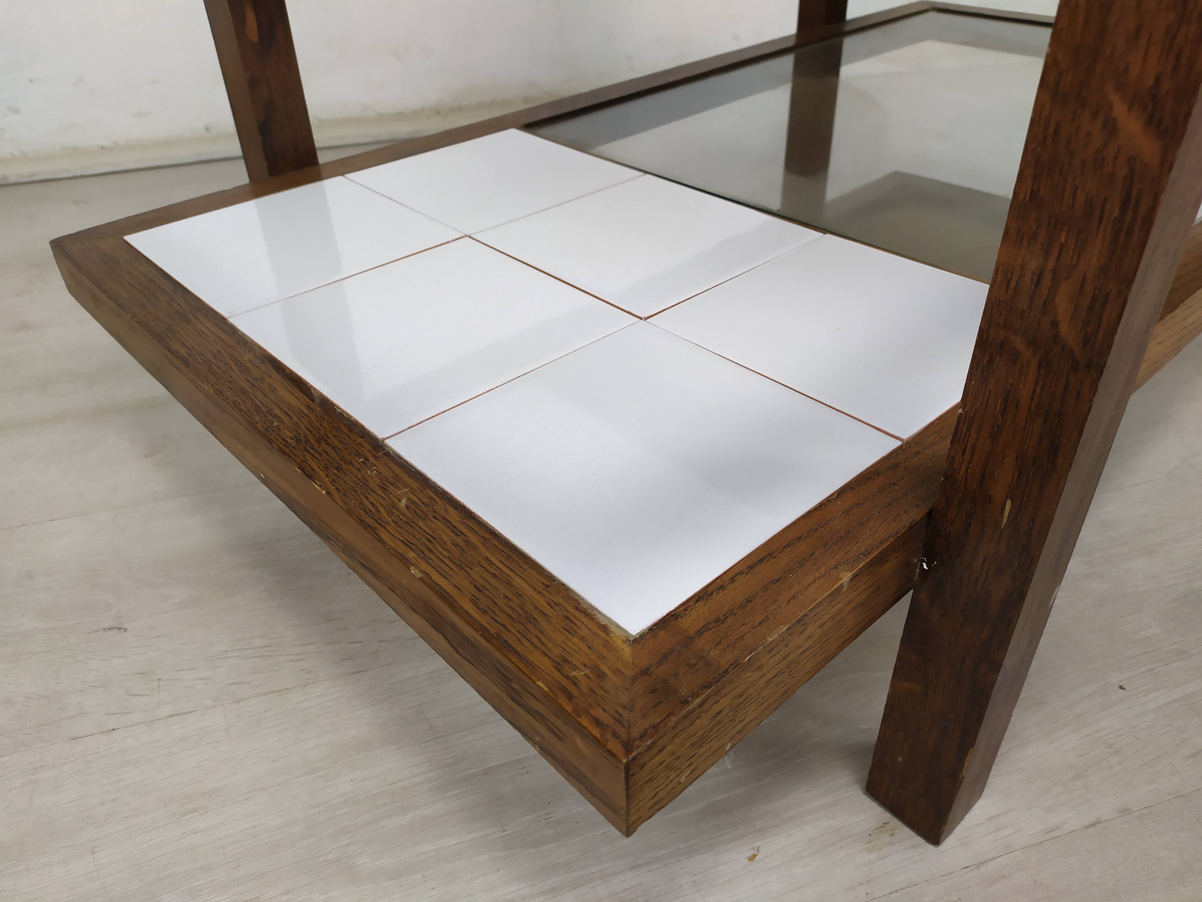 Vintage coffee table double trays