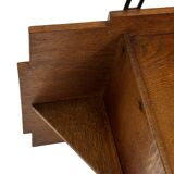 Art Deco wooden wall shelve rack in oak minimalist design