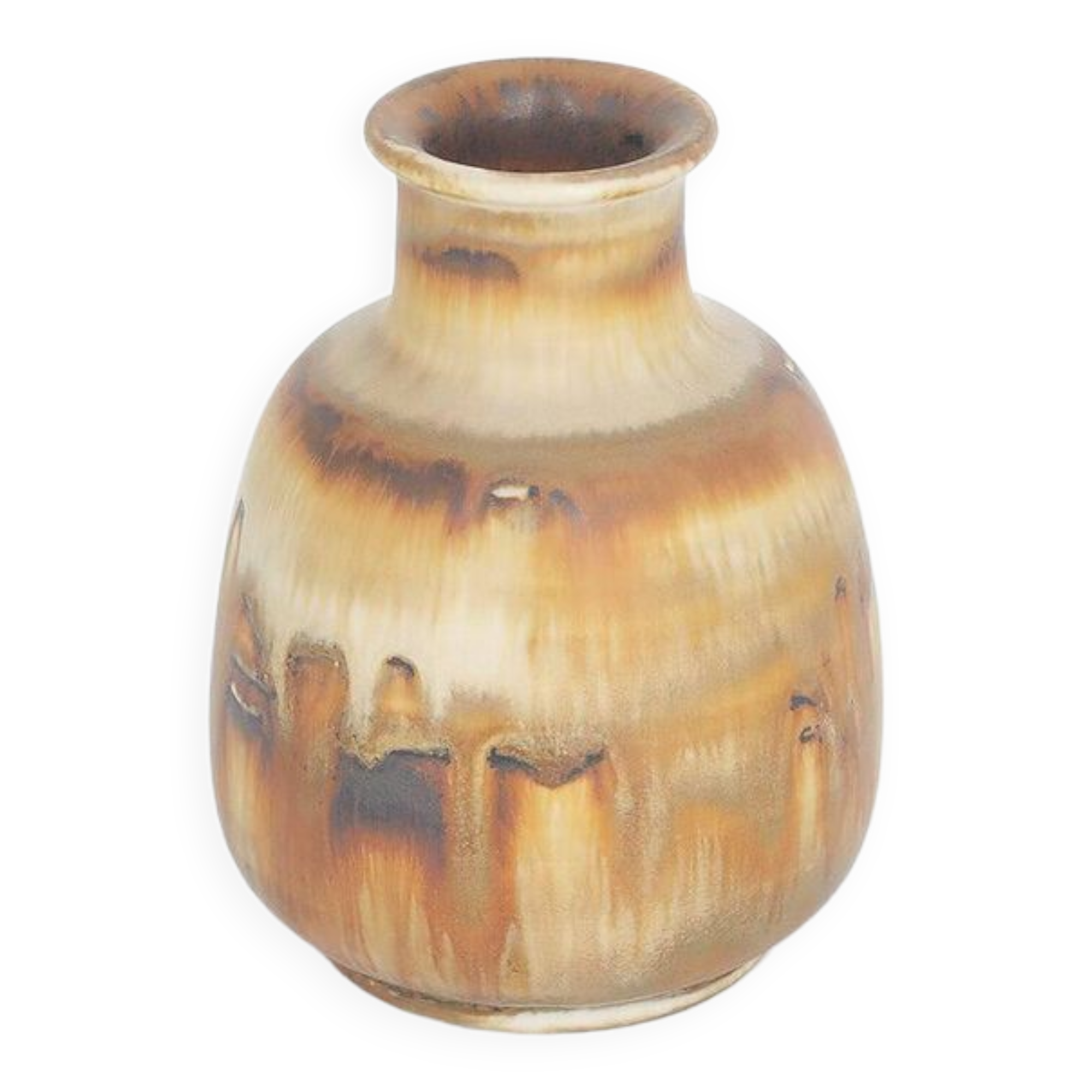 Small Mid-Century Scandinavian Modern Collection Vase in Brown Stoneware by Gunnar Borg for Höganäs Ke