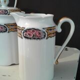 Fine porcelain coffee service art deco 21 pieces Limoges