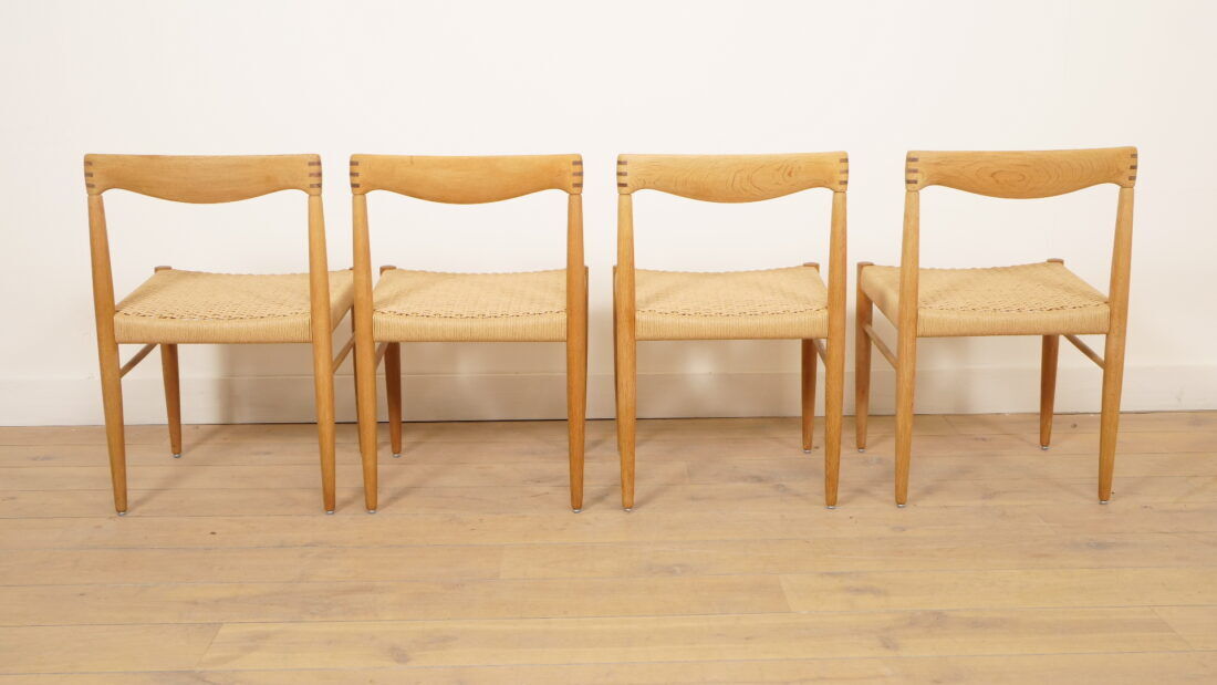 4 x dining chair | Bramin | H.W. Klein | Soaped oak | Restored