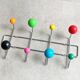 Colourful vintage wall mounted sputnik coat rack, Space Age atomic design