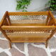 Oak and rattan magazine rack