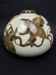 Tharaud Limoges, vase boule décor de feuillages peint main, Art nouveau