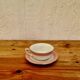 Set of 3 pastel mugs with vintage bowl