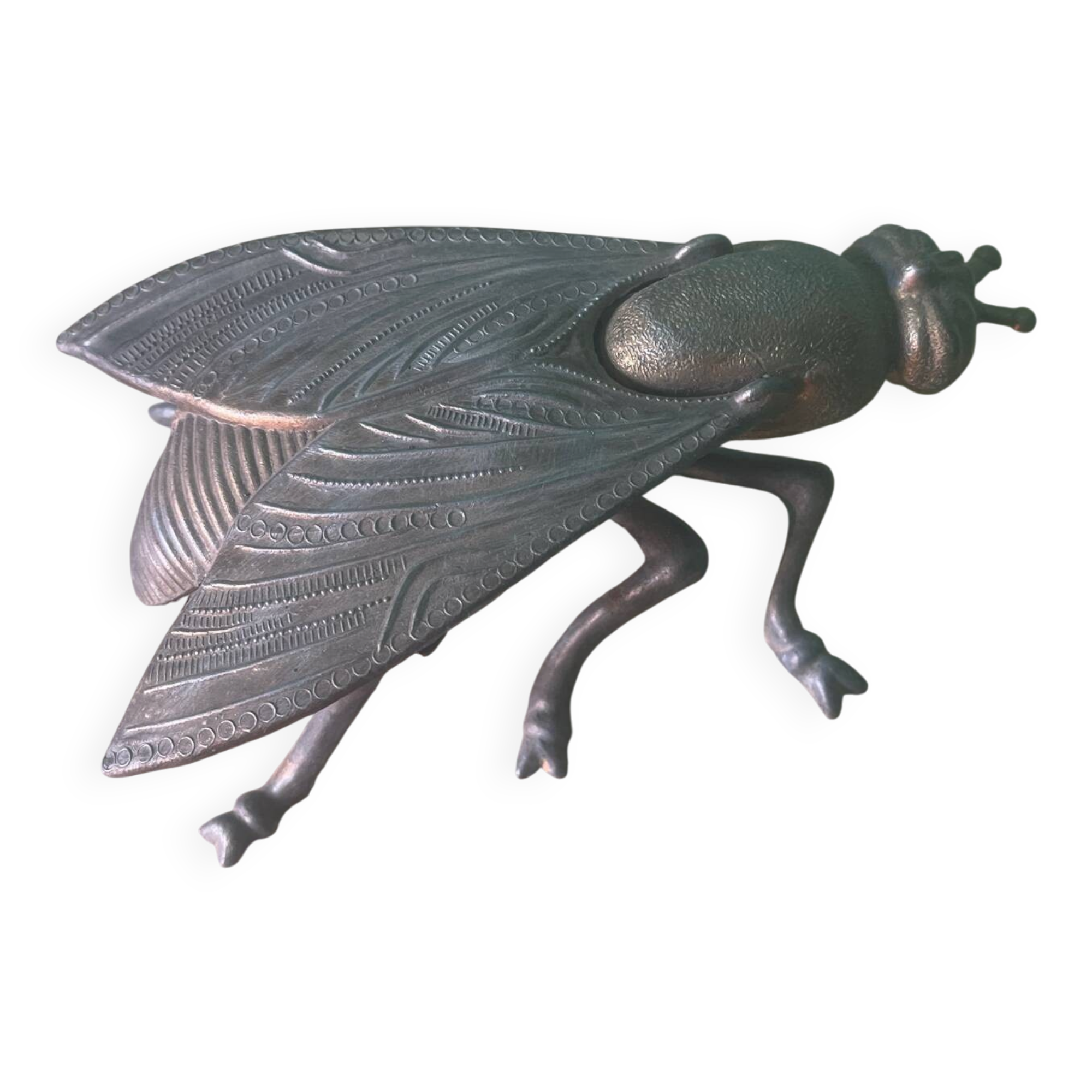 Vintage brass fly/cicada ashtray (17 cm) – Art wings