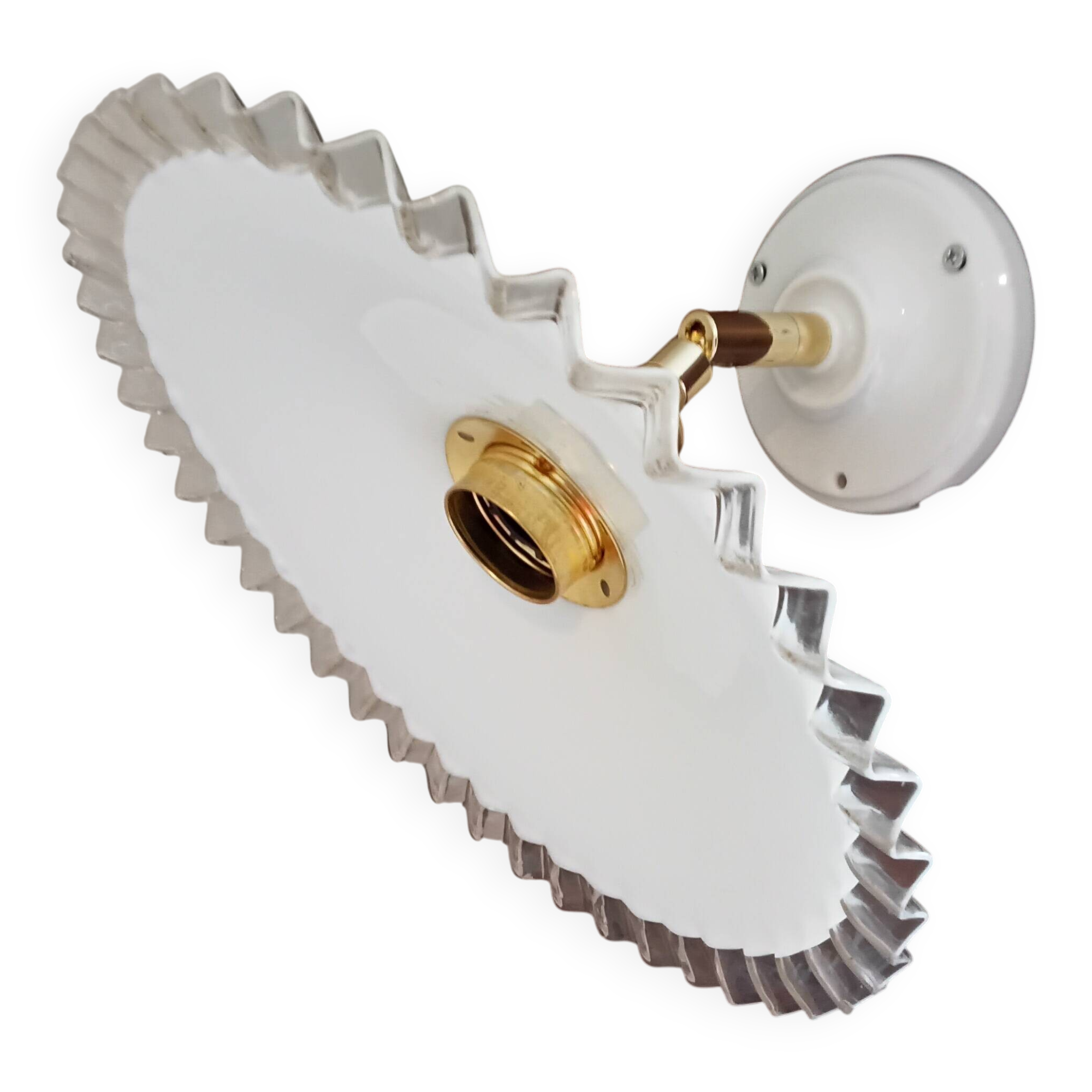 Vintage white opaline wall light